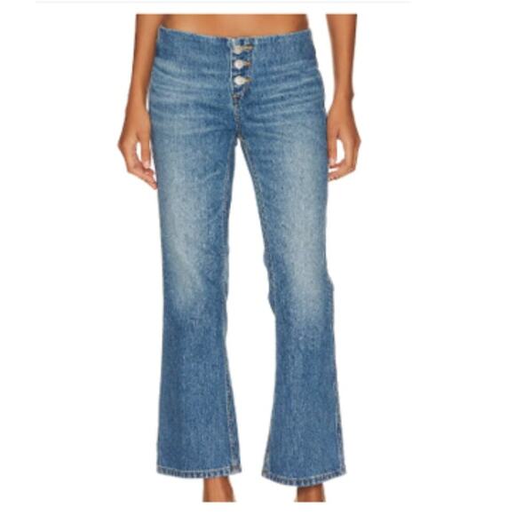 Re/Done Originals Button Front Crop Boot Jeans - Riot - sz 26 - NWT - Picture 1 of 8